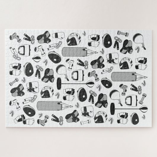 Muster für Kampfkunst (schwarz-weiß) Puzzle (Horizontal)