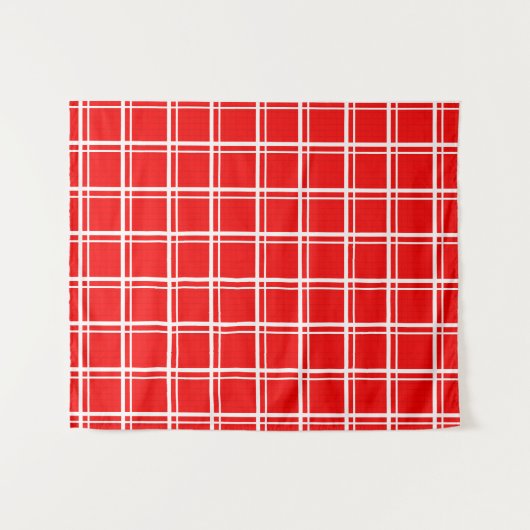 Muster für Karierte rote Windows-Rasterstreifen Wandteppich (Vorderseite (Horizontal))