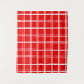 Muster für Karierte rote Windows-Rasterstreifen Wandteppich (Vorderseite)