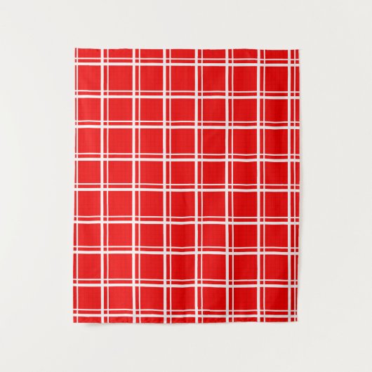 Muster für Karierte rote Windows-Rasterstreifen Wandteppich (Vorderseite)