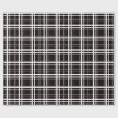 Muster für Karierte Streifen in Schwarz-Windows-Fe Geschenkpapier (Flach)