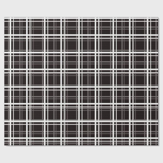 Muster für Karierte Streifen in Schwarz-Windows-Fe Geschenkpapier (Flach)