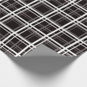 Muster für Karierte Streifen in Schwarz-Windows-Fe Geschenkpapier (Ecke)