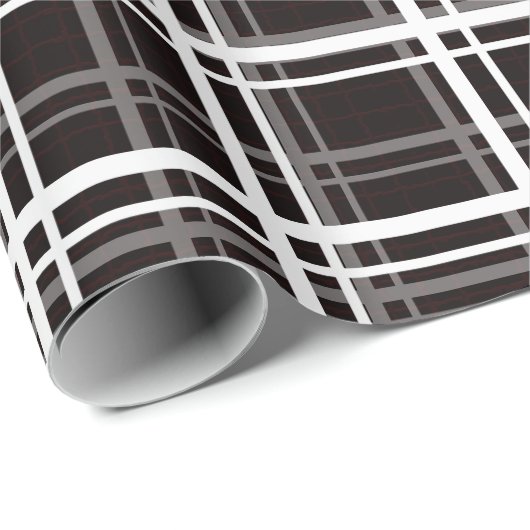 Muster für Karierte Streifen in Schwarz-Windows-Fe Geschenkpapier (Rolleneckpunkt)