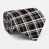 Muster für Karierte Streifen in Schwarz-Windows-Fe Krawatte (Gerollt)