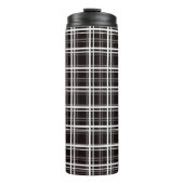 Muster für Karierte Streifen in Schwarz-Windows-Fe Thermosbecher (Vorderseite)