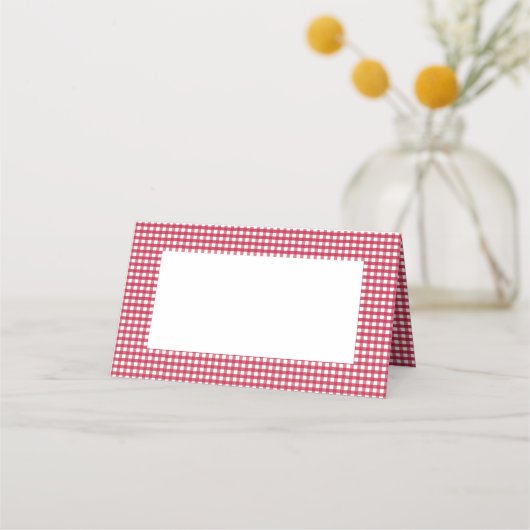 Muster für Kariertes Schachbrett in Rot und Weiß | Platzkarte (Rückseite)