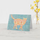 Muster für Katzen auf Muster Art Note Karte 4 (Gelbe Blume)