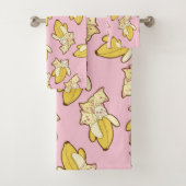 Muster für Katzen und Bananen Badhandtuch Set (Insitu)