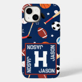 Muster für kids Blue Sports Equipment Case-Mate iPhone Hülle (Rückseite)