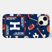 Muster für kids Blue Sports Equipment Case-Mate iPhone Hülle (Rückseite (Horizontal))