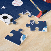 Muster für kids Blue Sports Equipment Puzzle (Seite)