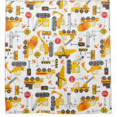 Muster für kids Watercolor Construction Vehicles Duschvorhang (Vorderseite)