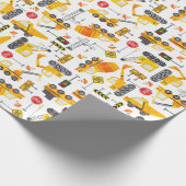 Muster für kids Watercolor Construction Vehicles Geschenkpapier (Ecke)