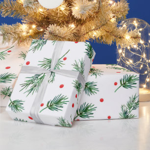 Muster für Kiefer und Beeren Geschenkpapier