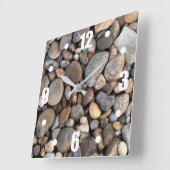 Muster für Kiesel und Steine Quadratische Wanduhr (Winkel)