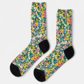 Muster für kleine Frühlingsblumen Socken (Linkes Detail)