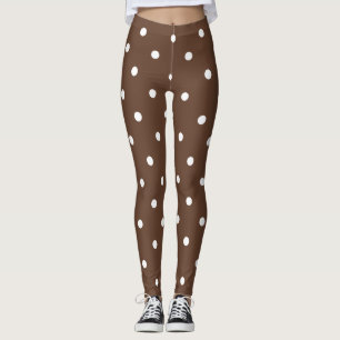 Muster für kleine Polka-Punkte: Braun Leggings