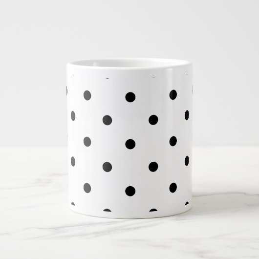 Muster für kleine Polka-Punkte: Schwarz und Weiß Jumbo-Tasse (Vorderseite)