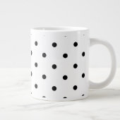 Muster für kleine Polka-Punkte: Schwarz und Weiß Jumbo-Tasse (Rechts)