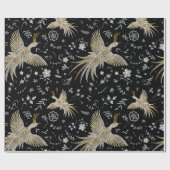 Muster für Kranvögel und Blume Geschenkpapier (Flach)