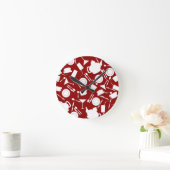 Muster für Küchenelemente Runde Wanduhr (Zuhause)