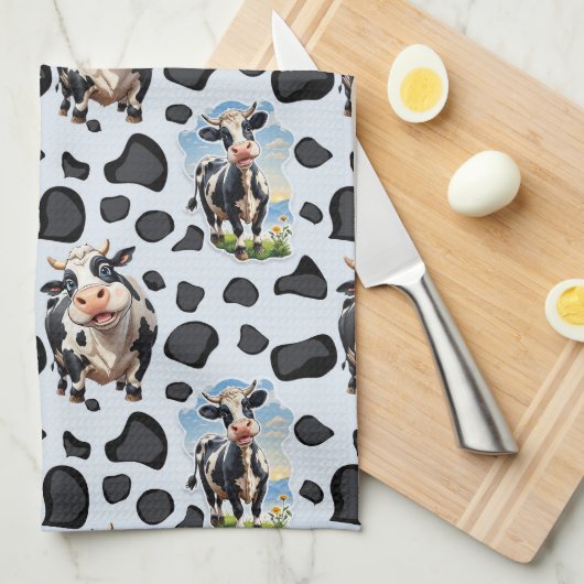 Muster für Kuhmuster Geschirrtuch (Viertel Falte)
