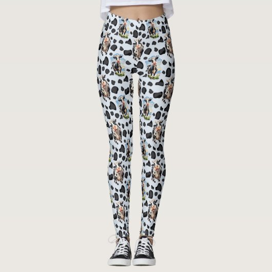 Muster für Kuhmuster Leggings (Vorderseite)