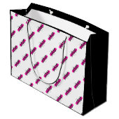 Muster für kundenspezifische Firmenlogos Textwerbu Große Geschenktüte (Rückseite Schrägansicht)