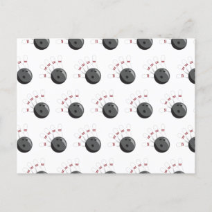 Muster für kundenspezifisches Bowling Ball & Butto Feiertagspostkarte