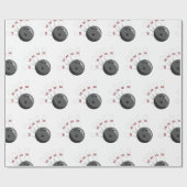 Muster für kundenspezifisches Bowling Ball & Butto Geschenkpapier (Flach)