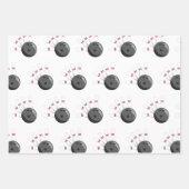 Muster für kundenspezifisches Bowling Ball & Butto Geschenkpapier Set (Vorderseite 3)