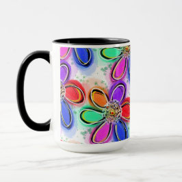 Muster für Künstlerische Aquarellfarben-Blume Tasse