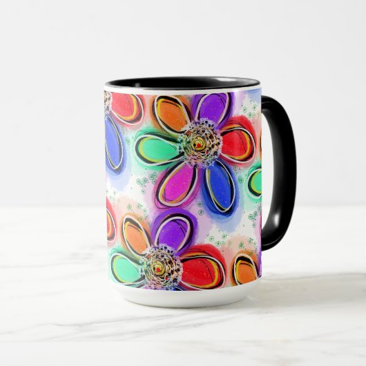 Muster für Künstlerische Aquarellfarben-Blume Tasse (VorderseiteRechts)