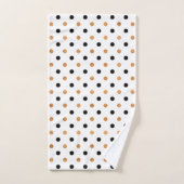 Muster für Kupfer und schwarze Punkte auf weiß Badhandtuch Set (Handtuch)