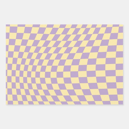 Muster für Lavendel- und Gelbkarton-Karo Geschenkpapier Set (Vorderseite 2)