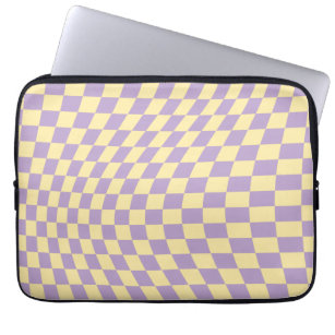 Muster für Lavendel- und Gelbkarton-Karo Laptopschutzhülle