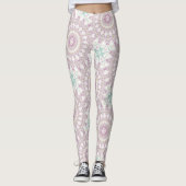 Muster für Lavendel und grüne Pastel Mandala Leggings (Vorderseite)
