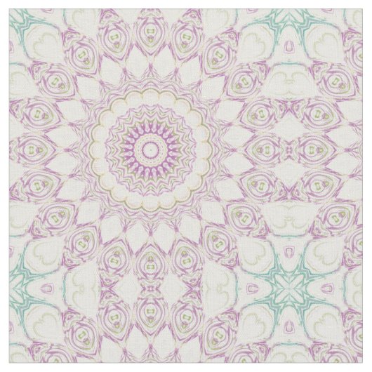 Muster für Lavendel und grüne Pastel Mandala Stoff (Nahaufnahme)