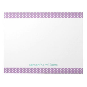 Muster für Lavendelpunkte und Streifen Personalisi Notizblock