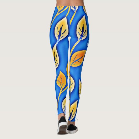 Muster für lebendige ColorVista-Blätter Leggings (Rückseite)