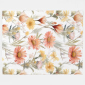 Muster für lebendige Watercolor-Wüste-Wildblumen Fleecedecke (Vorderseite (Horizontal))