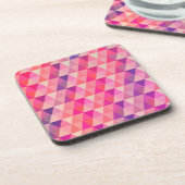 Muster für leuchtende farbenfrohe geometrische Dre Untersetzer (Linke Seite)