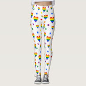 Muster für LGBT-Regenbogen und farbenfrohe Blume Leggings (Vorderseite)