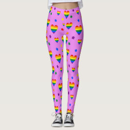 Muster für LGBT-Regenbogen und farbenfrohe Blume Leggings