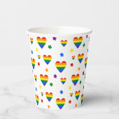 Muster für LGBT-Regenbogen und farbenfrohe Blume Pappbecher (Links)