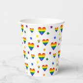 Muster für LGBT-Regenbogen und farbenfrohe Blume Pappbecher (Rechts)