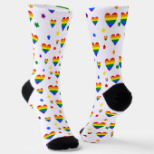 Muster für LGBT-Regenbogen und farbenfrohe Blume Socken (Gewinkelt)
