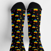 Muster für LGBT-Regenbogen und farbenfrohe Blume Socken (Oben)