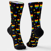 Muster für LGBT-Regenbogen und farbenfrohe Blume Socken (Gewinkelt)